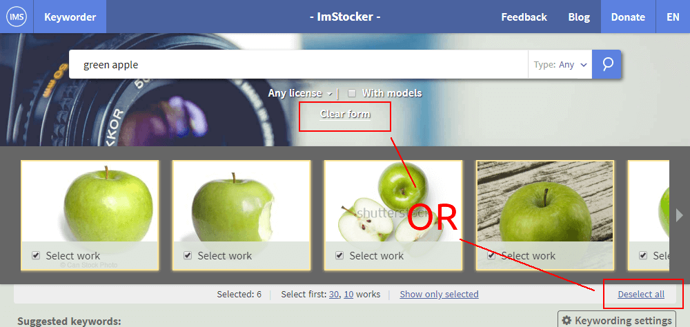 Now IMS Keyworder is not clearing selection between searches